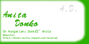 anita donko business card